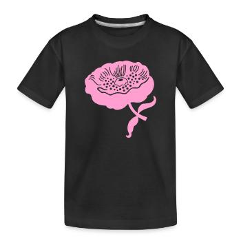 Pivoine L pivoine botanique L rose - T-shirt bio Premium Enfant - noir - Devant