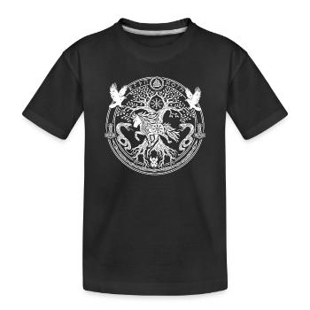 Cheval nordique islandais - T-shirt bio Premium Enfant - noir - Devant