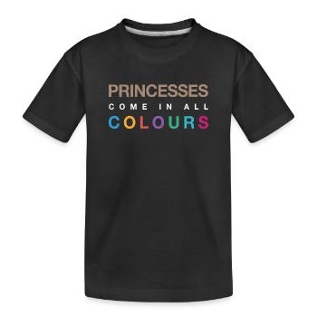 Les princesses existent en toutes les couleurs - T-shirt bio Premium Enfant - noir - Devant