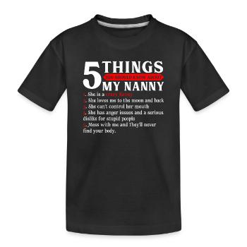 Crazy Nanny List Tee - Kids' Premium Organic T-Shirt - black - Front