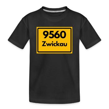 ALTE POSTLEITZAHL PLZ SACHSEN 9560 08058 ZWICKAU - Kinder Premium Bio T-Shirt - Schwarz - Vorne