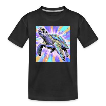 Schildkröte - Kinder Premium Bio T-Shirt - Schwarz - Vorne
