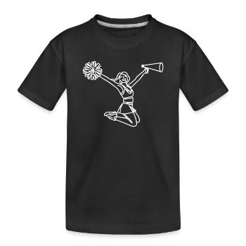 Cheerleader Sketch - Kids' Premium Organic T-Shirt - black - Front