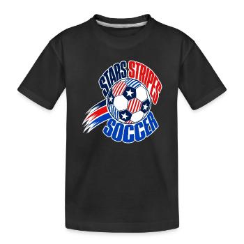 USA Soccer Fan 2026, ballon de football Stars and Stripes - T-shirt bio Premium Enfant - noir - Devant