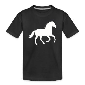 Silhouette d’un cheval sauvage - T-shirt bio Premium Enfant - noir - Devant
