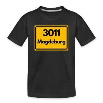 3011 MAGDEBURG DDR RETRO HEIMATSTOLZ OSTALGIE - Kinder Premium Bio T-Shirt - Schwarz - Vorne