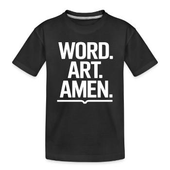 Word Art Amen Typography - Kids' Premium Organic T-Shirt - black - Front