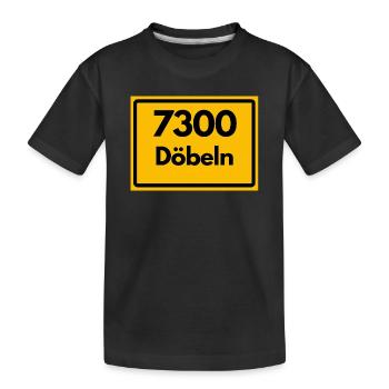 ALTE POSTLEITZAHL 7300 DÖBELN SACHSEN DDR OSTALGIE - Kinder Premium Bio T-Shirt - Schwarz - Vorne