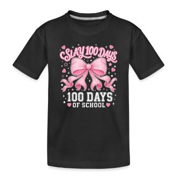 Tendance Pink Bow Coquette 100 Day School Y2K - T-shirt bio Premium Enfant - noir - Devant