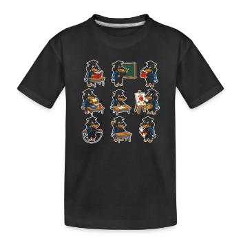 100 Tage Schule Dackel Schulaktivitäten Doxie - Kinder Premium Bio T-Shirt - Schwarz - Vorne