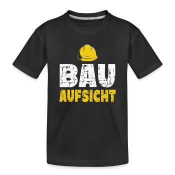 Bauaufsicht Bauarbeiter - Kinder Premium Bio T-Shirt - Schwarz - Vorne
