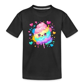 Bonheur du cœur en canne d’orge arc-en-ciel - T-shirt bio Premium Enfant - noir - Devant