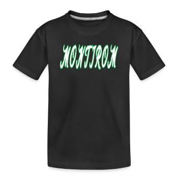 Montirom text - Kinder Premium Bio T-Shirt - Schwarz - Vorne