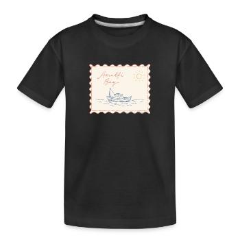 Croquis du bateau de la baie d’Amalfi - T-shirt bio Premium Enfant - noir - Devant