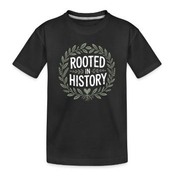 Emblème Enraciné dans l’Histoire - T-shirt bio Premium Enfant - noir - Devant