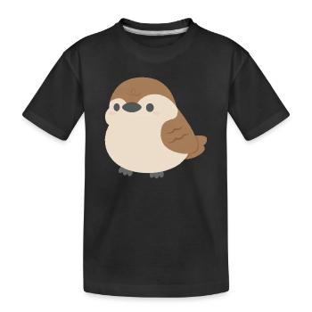 Rundlicher Spatz - Kinder Premium Bio T-Shirt - Schwarz - Vorne