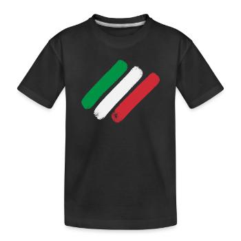 Itallienflagge - Streifen - Kinder Premium Bio T-Shirt - Schwarz - Vorne