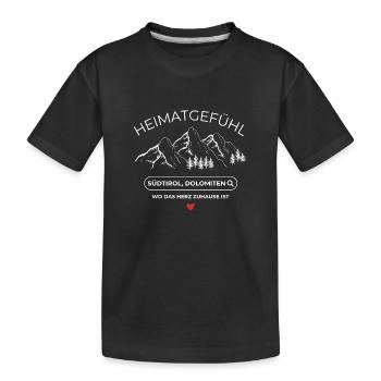 Heinatliebe  - Südtirol  - Dolomiten  - Kinder Premium Bio T-Shirt - Schwarz - Vorne
