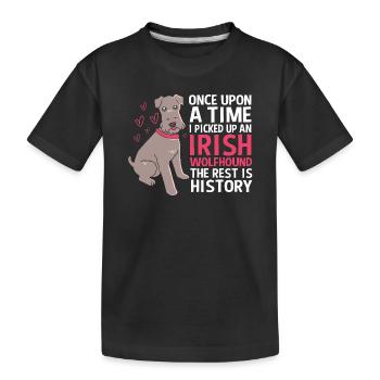 Irischer Wolfshund - Kinder Premium Bio T-Shirt - Schwarz - Vorne