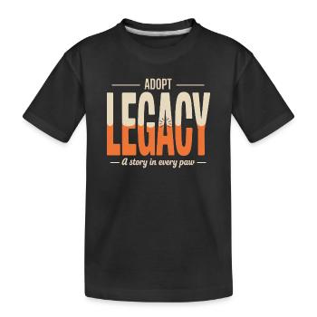 Adopt Legacy: A Story in Every Paw - Kids' Premium Organic T-Shirt - black - Front