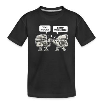Auto, tu es nul, arrête de râler, mécanique automobile - T-shirt bio Premium Enfant - noir - Devant
