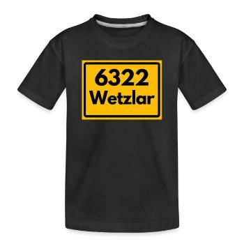 ALTE POSTLEITZAHL 6322 PLZ 35578 WETZLAR HESSEN - Kinder Premium Bio T-Shirt - Schwarz - Vorne
