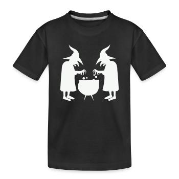 Des sorcières remuant des potions magiques - T-shirt bio Premium Enfant - noir - Devant