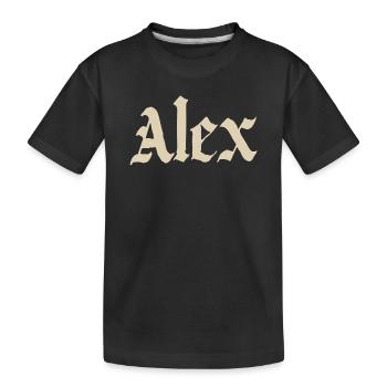 Alex Vintage Gothic Script - Kids' Premium Organic T-Shirt - black - Front