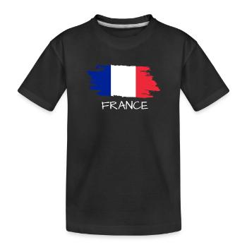 Drapeau français - T-shirt bio Premium Enfant - noir - Devant