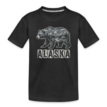 Alaska Bär - Kinder Premium Bio T-Shirt - Schwarz - Vorne