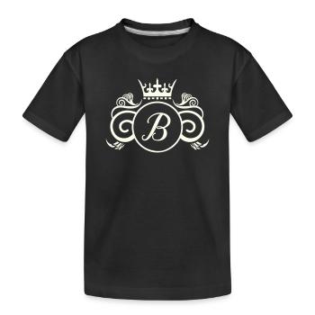 Royal Monogram B - Kids' Premium Organic T-Shirt - black - Front