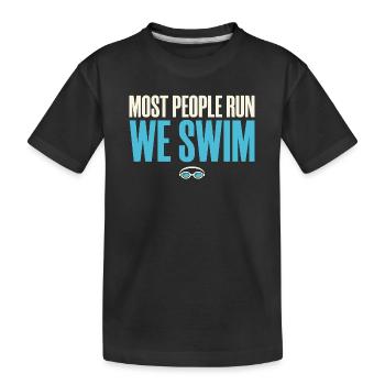 Schwimmwettkampf Schwimmmama Schwimmteam Geschenk - Kinder Premium Bio T-Shirt - Schwarz - Vorne