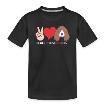 Springer Spaniel Dog - Kids' Premium Organic T-Shirt - black - Front