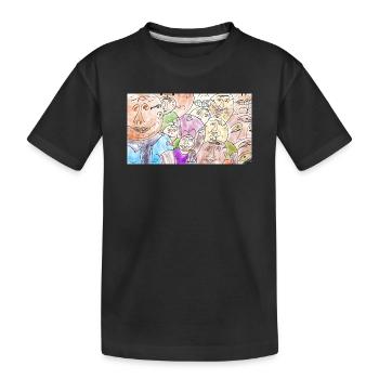 Sea of Faces Collage: Colorful Diversity - Kids' Premium Organic T-Shirt - black - Front