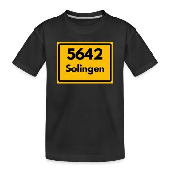 ALTE POSTLEITZAHL 5642 PLZ 42651 SOLINGEN NRW - Kinder Premium Bio T-Shirt - Schwarz - Vorne