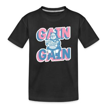 Dessin animé Gain Gain Gain Gym Girl - T-shirt bio Premium Enfant - noir - Devant