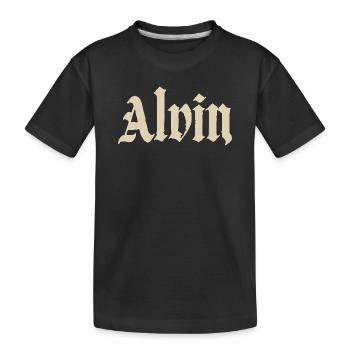 Alvin Gothic Name Art - Kinder Premium Bio T-Shirt - Schwarz - Vorne