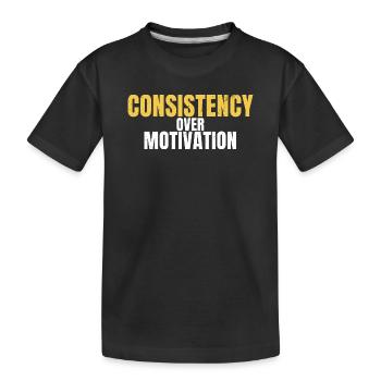 Constance plutôt que motivation Salle de motivation - T-shirt bio Premium Enfant - noir - Devant
