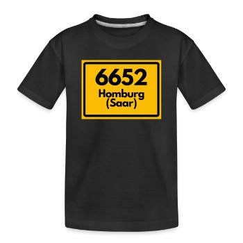 ALTE POSTLEITZAHL 6652 PLZ 66424 HOMBURG SAAR SAAR - Kinder Premium Bio T-Shirt - Schwarz - Vorne