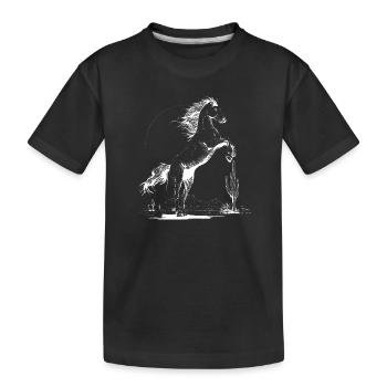 Aufzucht eines weißen Hengstes bei Candle - Kinder Premium Bio T-Shirt - Schwarz - Vorne