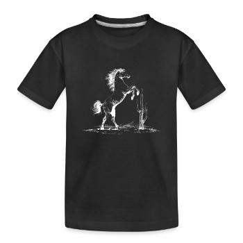 Desert Stallion Silhouette - Kids' Premium Organic T-Shirt - black - Front