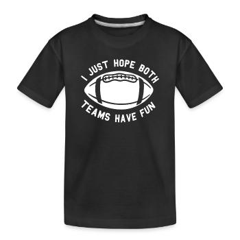 Humour rugby : Les deux équipes s’amusent - T-shirt bio Premium Enfant - noir - Devant