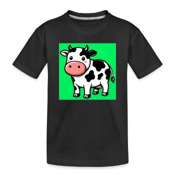 cow - Kids' Premium Organic T-Shirt - black - Front