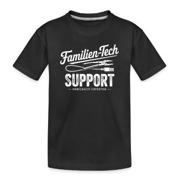 Familien-Tech Support Icon - Kids' Premium Organic T-Shirt - black - Front