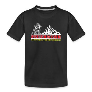 Feuerwehr 24 Stunden Vor Ort - Kinder Premium Bio T-Shirt - Schwarz - Vorne
