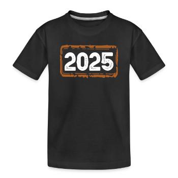 2025 Jahr - Kinder Premium Bio T-Shirt - Schwarz - Vorne