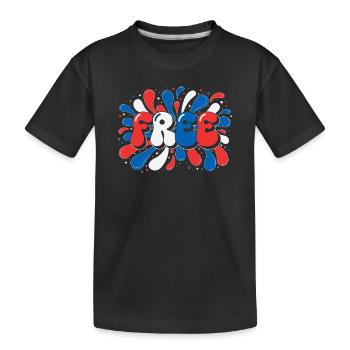 Liberté en éclats tricolores - T-shirt bio Premium Enfant - noir - Devant