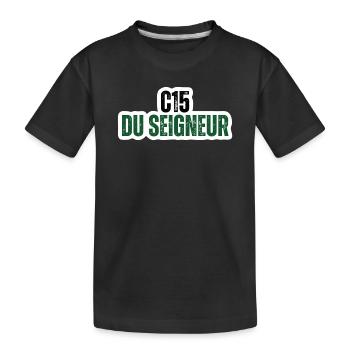 C15 du Seigneur - badge vintage vert - T-shirt bio Premium Enfant - noir - Devant