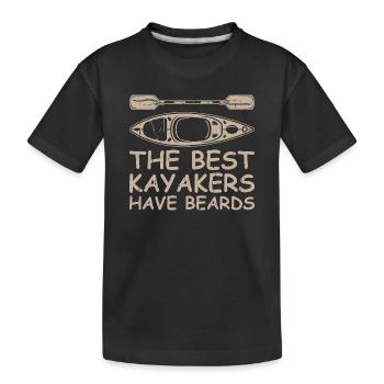 Les meilleurs kayakistes ont une barbe - Drôle de kayak - T-shirt bio Premium Enfant - noir - Devant
