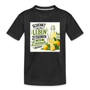 Zitronen  - Kinder Premium Bio T-Shirt - Schwarz - Vorne